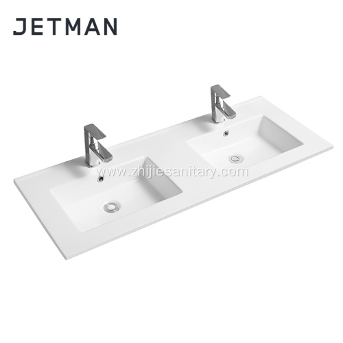 Wholesale countertop ceramic sink bathroom double wash basin